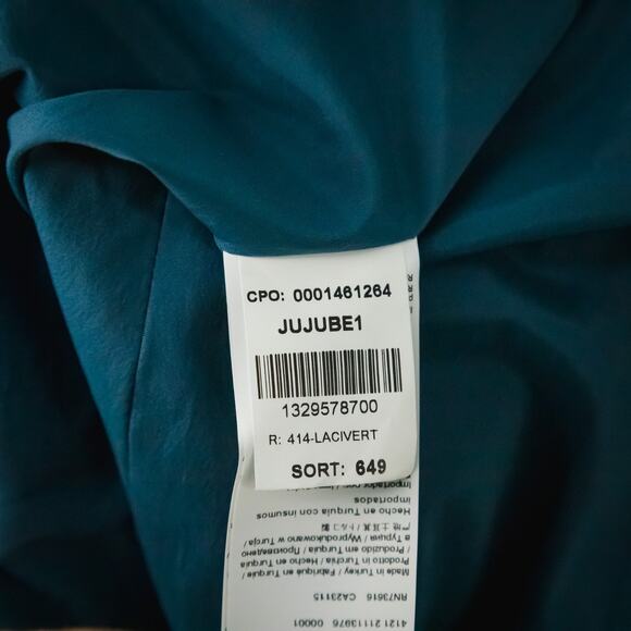 Hugo Boss Size 6 US Teal Jujube1 Hook Closure Career Business Blazer Jacket - Picture 8 of 9